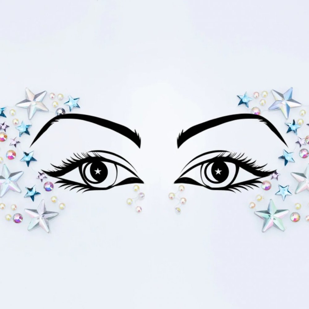 (NEW) Blue Star Face Jewel - Astrid